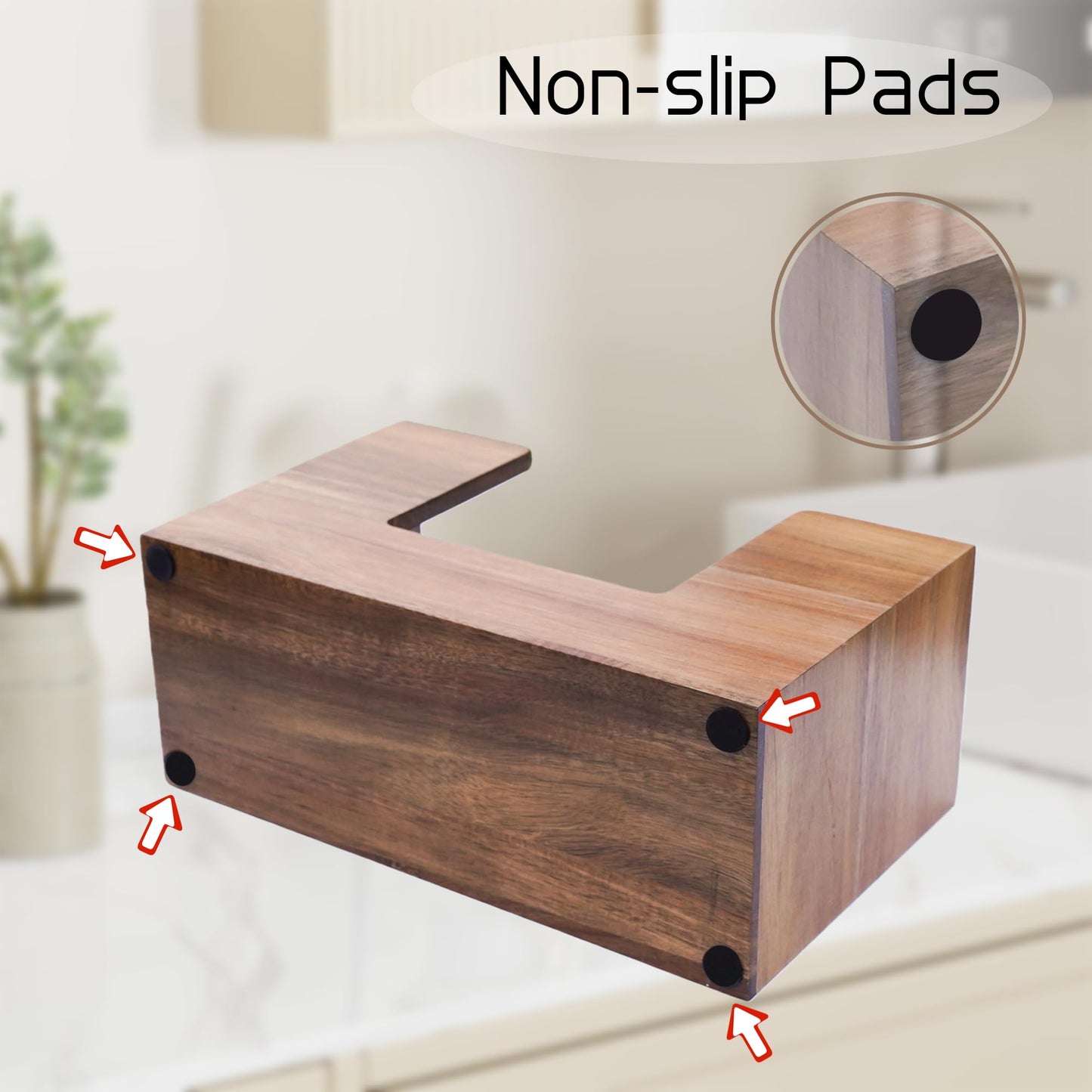 Acacia Wood Paper Towel Dispenser, Wooden Napkin Holder, Paper Towel Holder for Bathroom, Kithchen, and Office, Multifold C-Fold, Z-Fold, Trifold Paper Hand Towel Dispenser