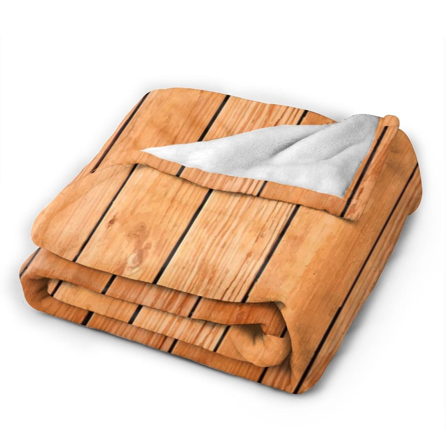 50"X40" Wooden Planks Texture Soft Flannel Blanket - Lightweight and Quick Drying, Used for Home, Travel, Camping