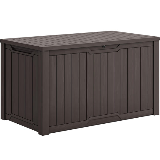 YITAHOME XXL 240 Gallon Large Outdoor Storage Deck Box for Patio Furniture, Outdoor Cushions, Garden Tools and Sports/Pools Equipment, Weather Resistant Resin, Lockable (Dark Brown)