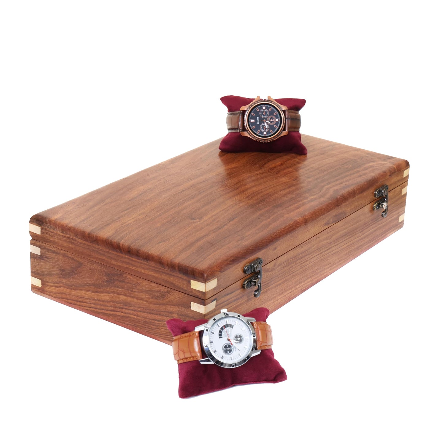 Brainmart Wooden Watch Box for Men & Women, Premium Watch Organizer Case with Wood Top, Durable Storage Holder for Watches, Elegant Gift for Collectors & Enthusiasts (12 Slot)