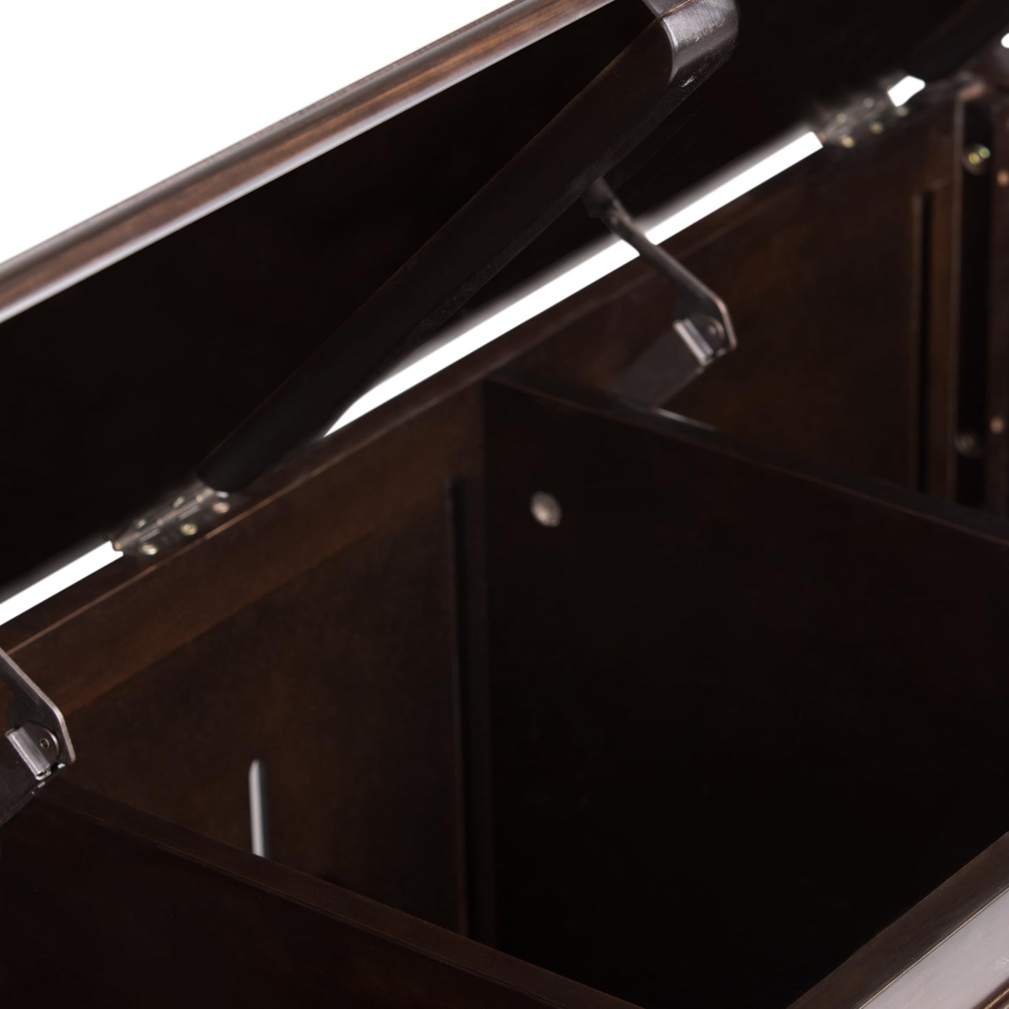SIMPLIHOME Connaught Storage Bench - 51 inch Wide Solid Wood Trunk Bench in Dark Chestnut Brown, Traditional Bench for Entryway with Lift-Up Lid and 3 Hidden Compartments