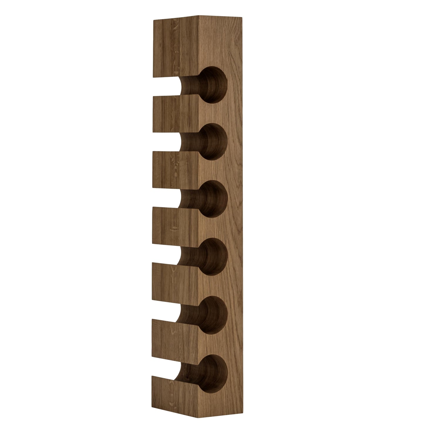 Riverbank Dark Oak Wine Rack, Elegant 6-Bottle Holder, Made of Solid Wood, Wall Mounted Wooden Wine Stand, Stylish & Luxurious Home Décor (Dark Oak, 6-Bottles)