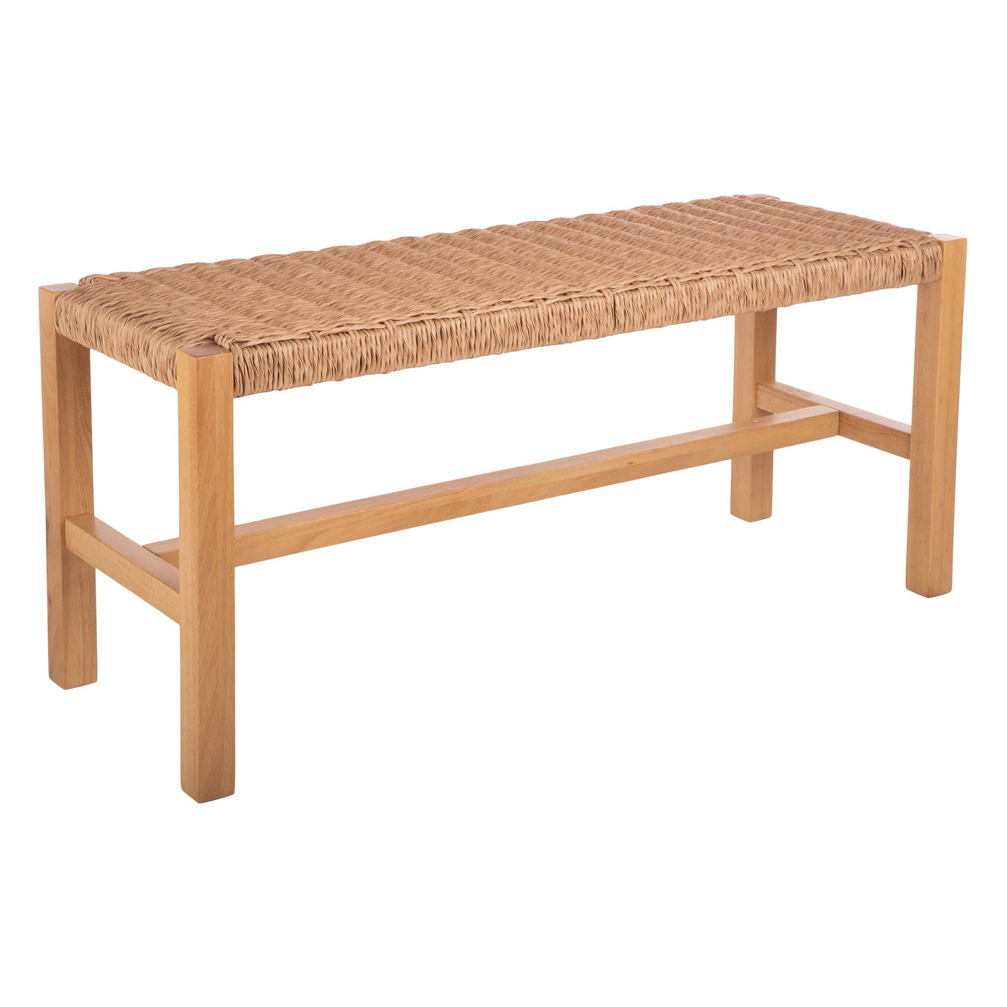 Alaterre Furniture Newport 40 Inch Solid Wood Entryway Bench - Modern Farmhouse Indoor Decorative Bench with Handcrafted Woven Rope Seat - Furniture for Entryway, Dining Room, or Kitchen (Natural)