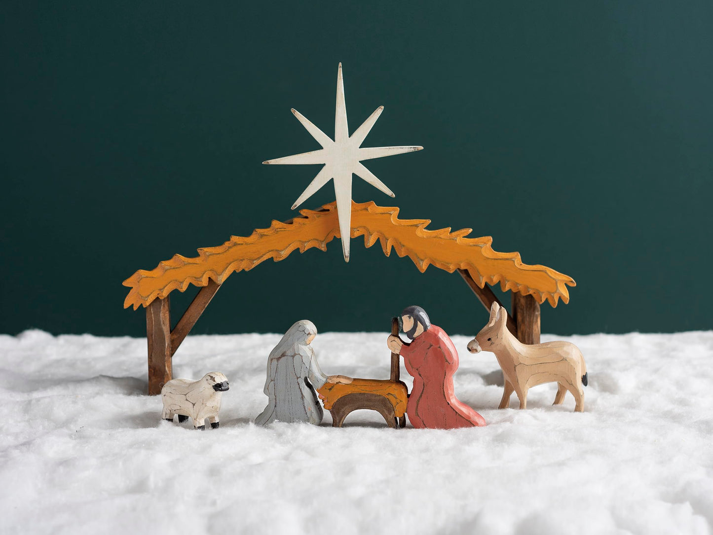 Primitives by Kathy Chunky Sitter Nativity Manger Scene
