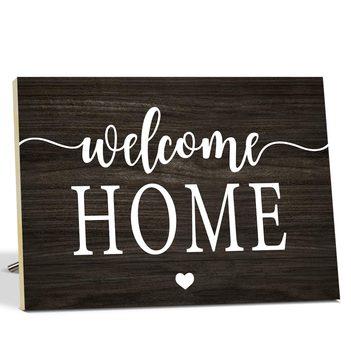 Welcome Sign Wooden Signs Housewarming Gifts For Home Decor, Entryway Sign Wall Art Wooden Plaque Desk Sign With Stand Table Decoration for Women Family -11