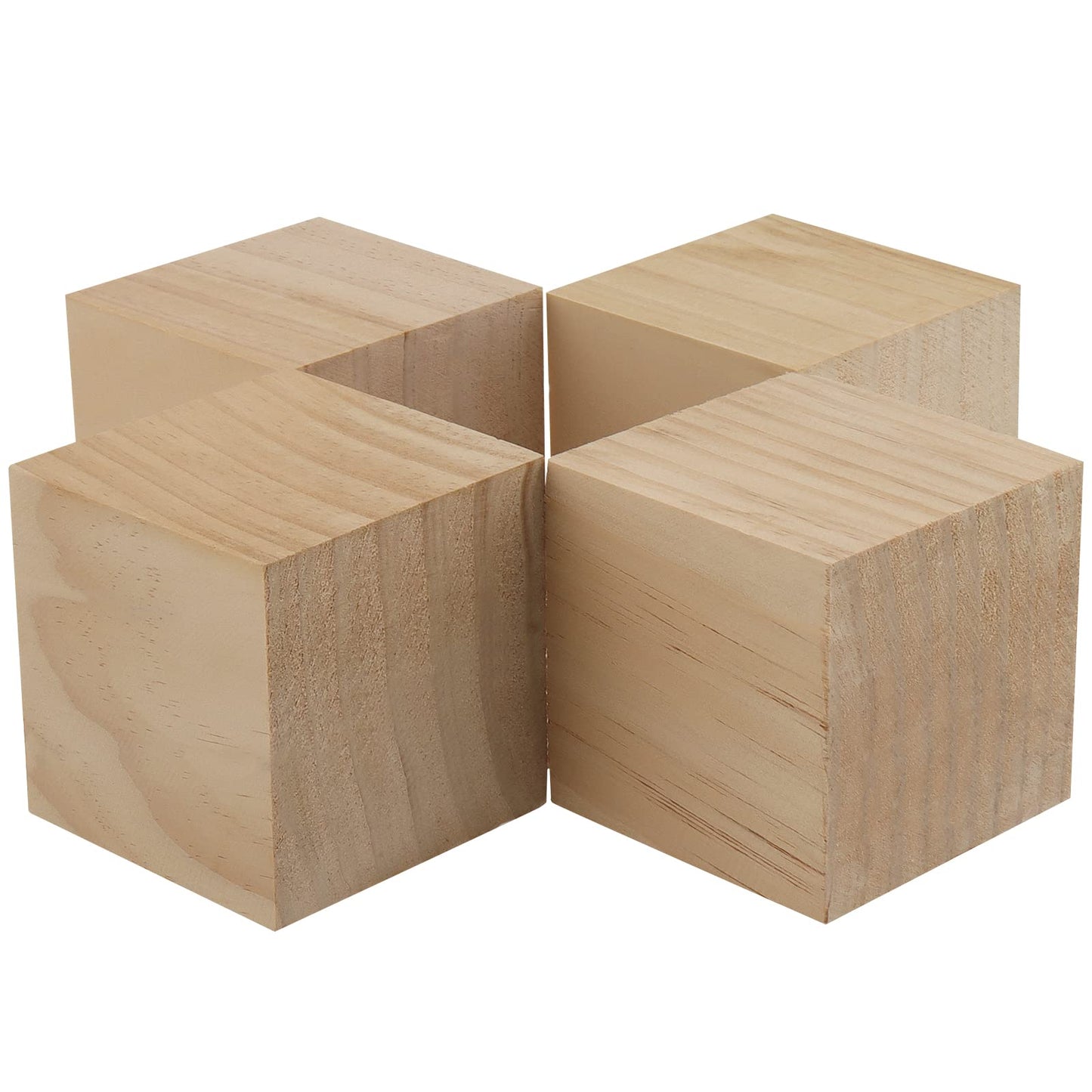 HOZEON 8 PCS 3 Inch Wooden Cubes, Natural Unfinished Wood Blocks, Large Wood Square Blocks for Crafts, Painting, Puzzle Making, Decorating, DIY Projects