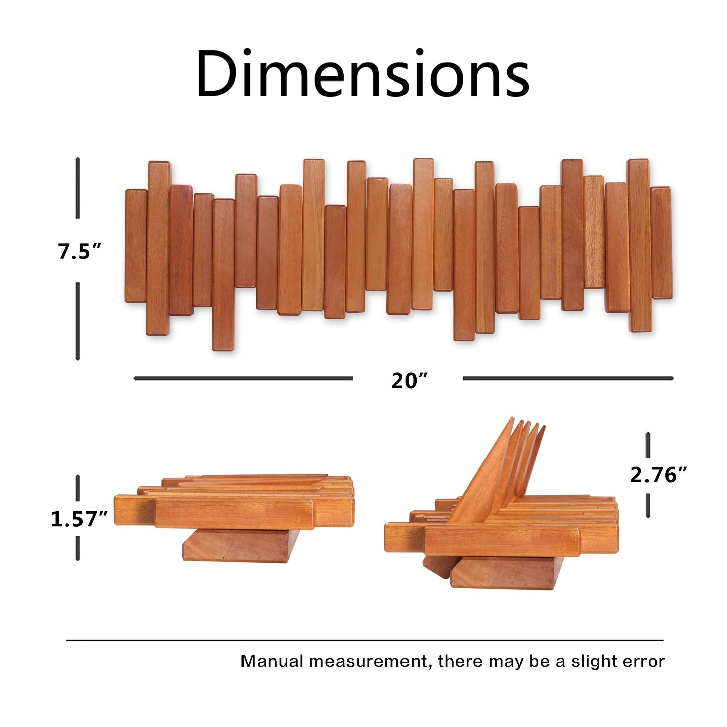 Acsigesn Wooden Coat Rack Wall Mounted Sticks Multi Rack Solid Handmade Natural Cherry Wood Artwork with 5 Flip-Down Unique Modern Hooks for Coats Bag Hat Umbrella