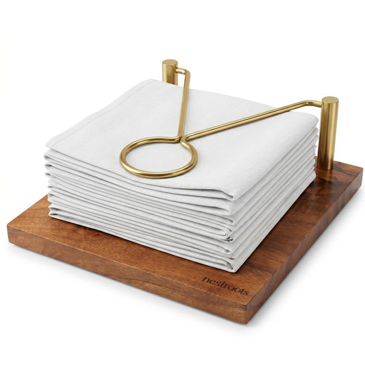 Nestroots Tissue paper holder wooden napkin holder | napkin holder for dining table Tissue stand 8 x 8 inches