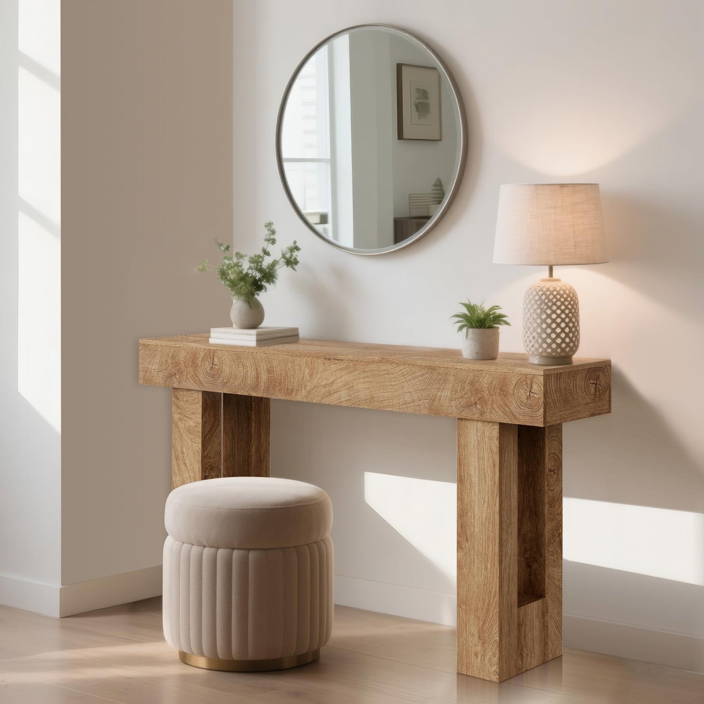 GarveeTech 63" Console Table for Entryway, Narrow Sofa Table Behind Couch, Wooden Hallway Table for Living Room, Foyer Entry Table