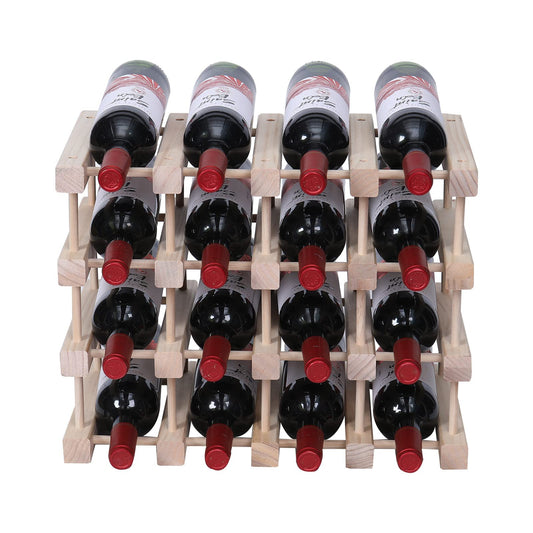 FDHUIJIA Wine Rack Small countertop Cabinet Stackable Storage Wooden freestanding Floor Wine Holder (15 Bottles)