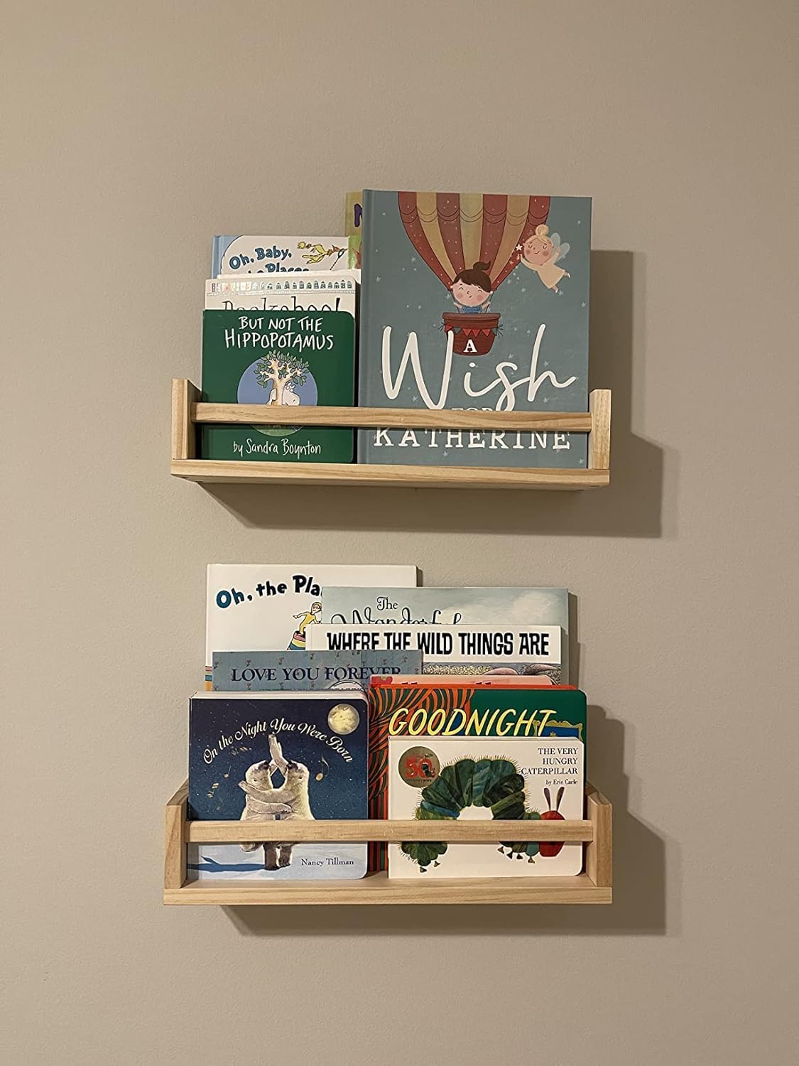 Gneric Floating Shelves for Wall, Burlywood Nursery Book Shelves, 15.7 inch Kids Bookshelf, Wall Shelves for Living Room Bedroom Decor,Kitchen Spice Rack,Bathroom Storage Rack(2 Pack)