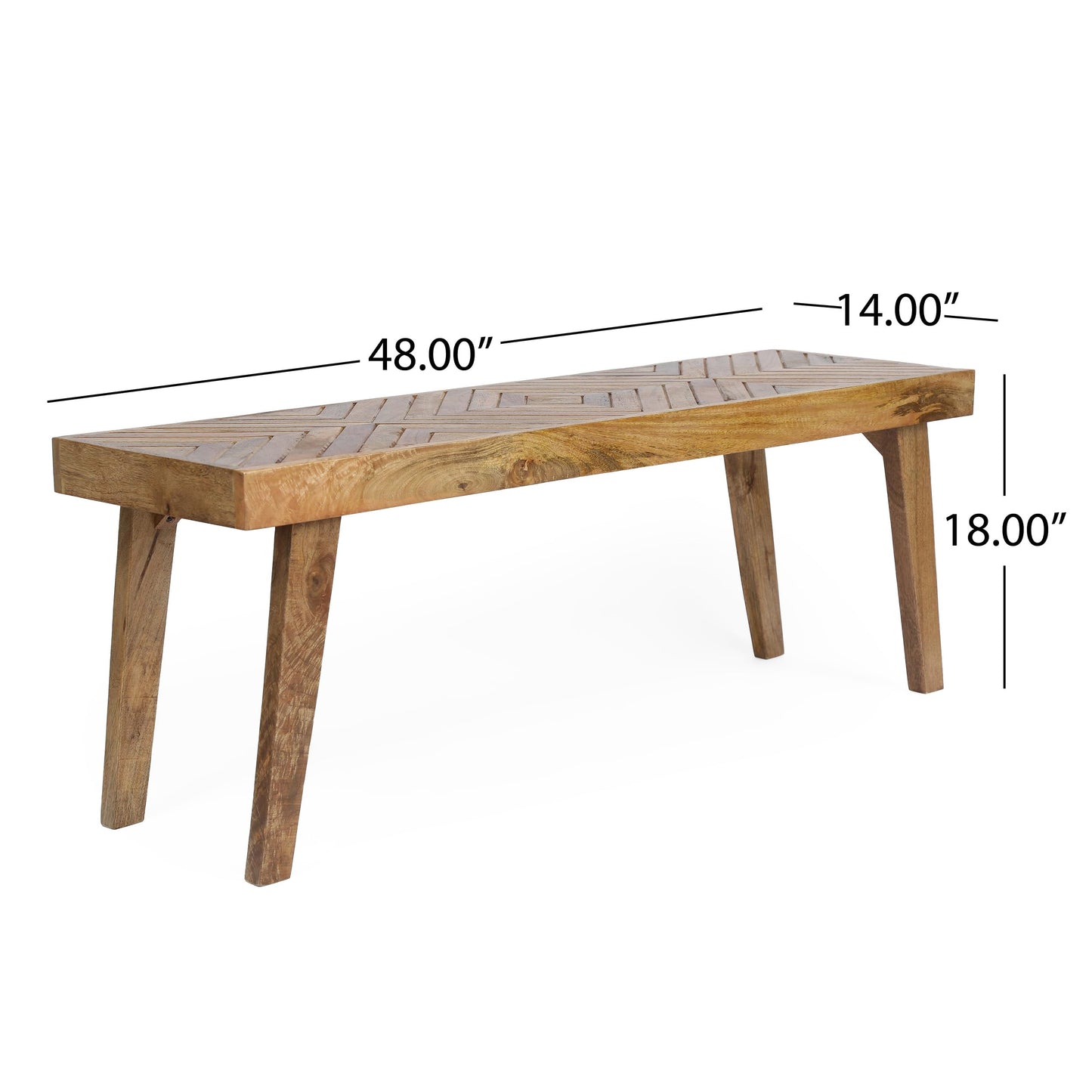 Christopher Knight Home Fircrest Wooden Rectangular Dining Bench, Kitchen Extra Seat, Entryway Bench for Home Hall Living Room, Natural