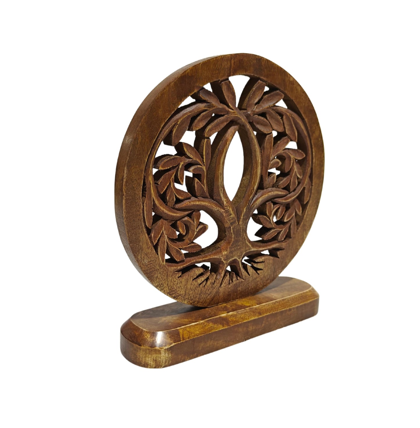 VANIYA CRAFTS® Wooden Carved Handmade Engraved Table Decor Tree Shape Table Sculpture Home Decor Statue for Living Room, Bedroom, Office Desktop, Cabinets