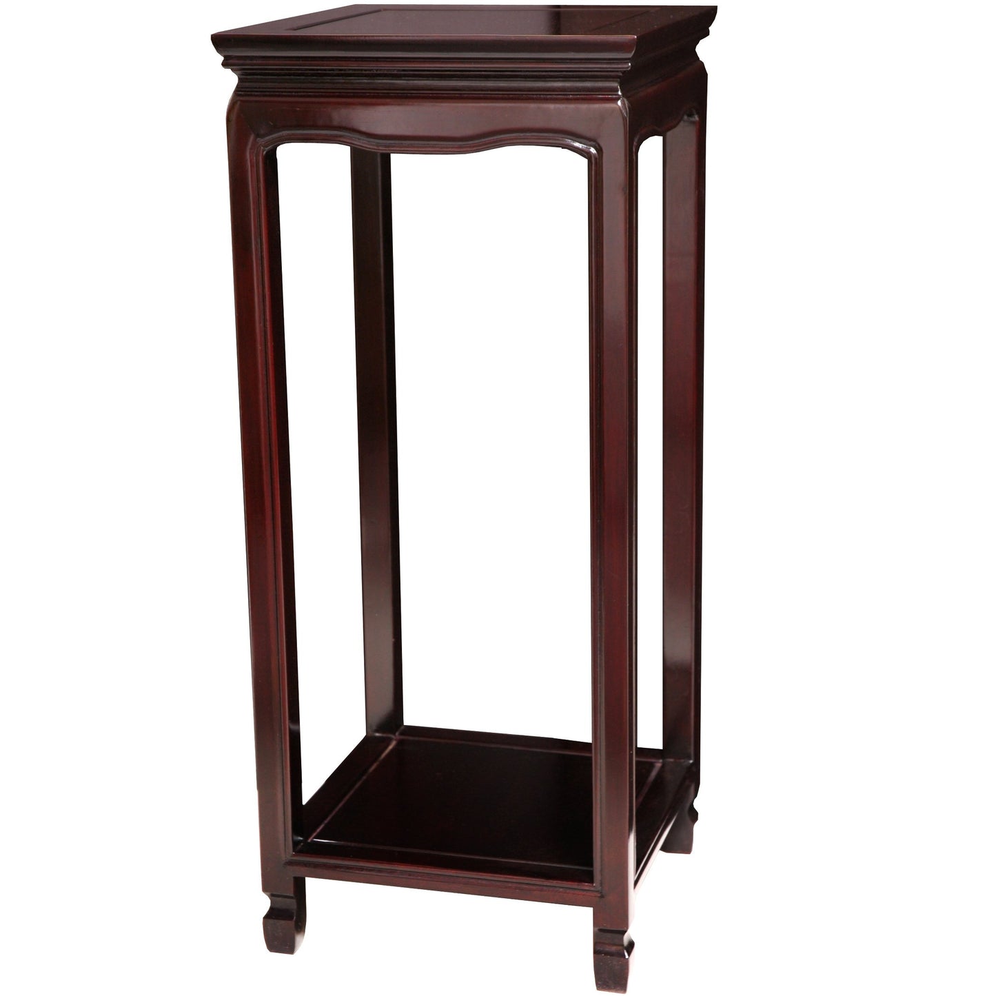 Red Lantern 28" Rosewood Oriental Square Stand, Dark Finish