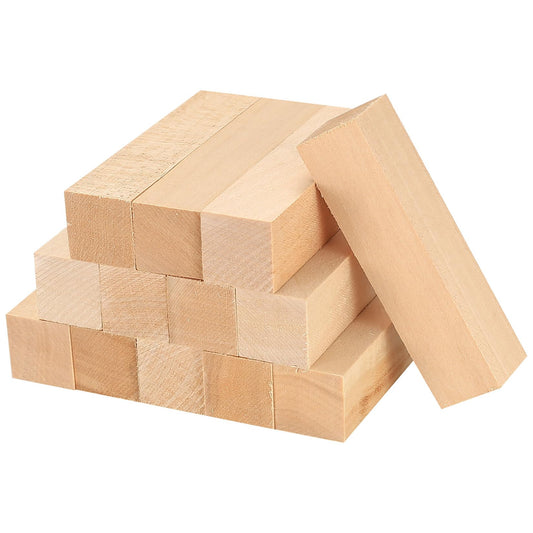 qxayxa 13 Pcs Unfinished Wooden Blocks for Crafts, Basswood Carving Blocks, Basswood for Wood Carving Blocks, Bass Wood for DIY Crafting Whittling for Adults Beginner Experts - 3.9x1x1