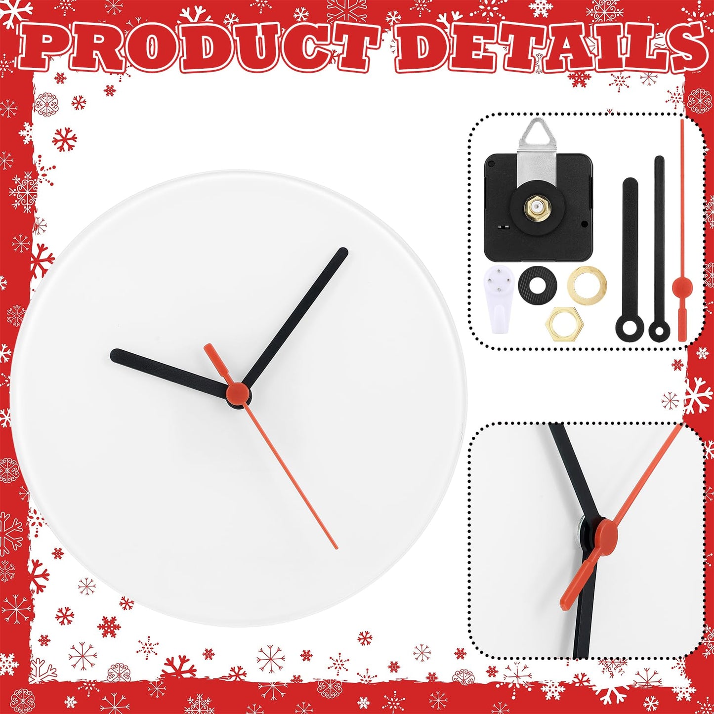 Briwooody 6 Pcs Sublimation Wall Clock Blanks Bulk Wood DIY Wall Clock Round Printing Battery Operated for Easter Halloween Christmas Thanksgiving Day School Home Decor(9.8 Inch)