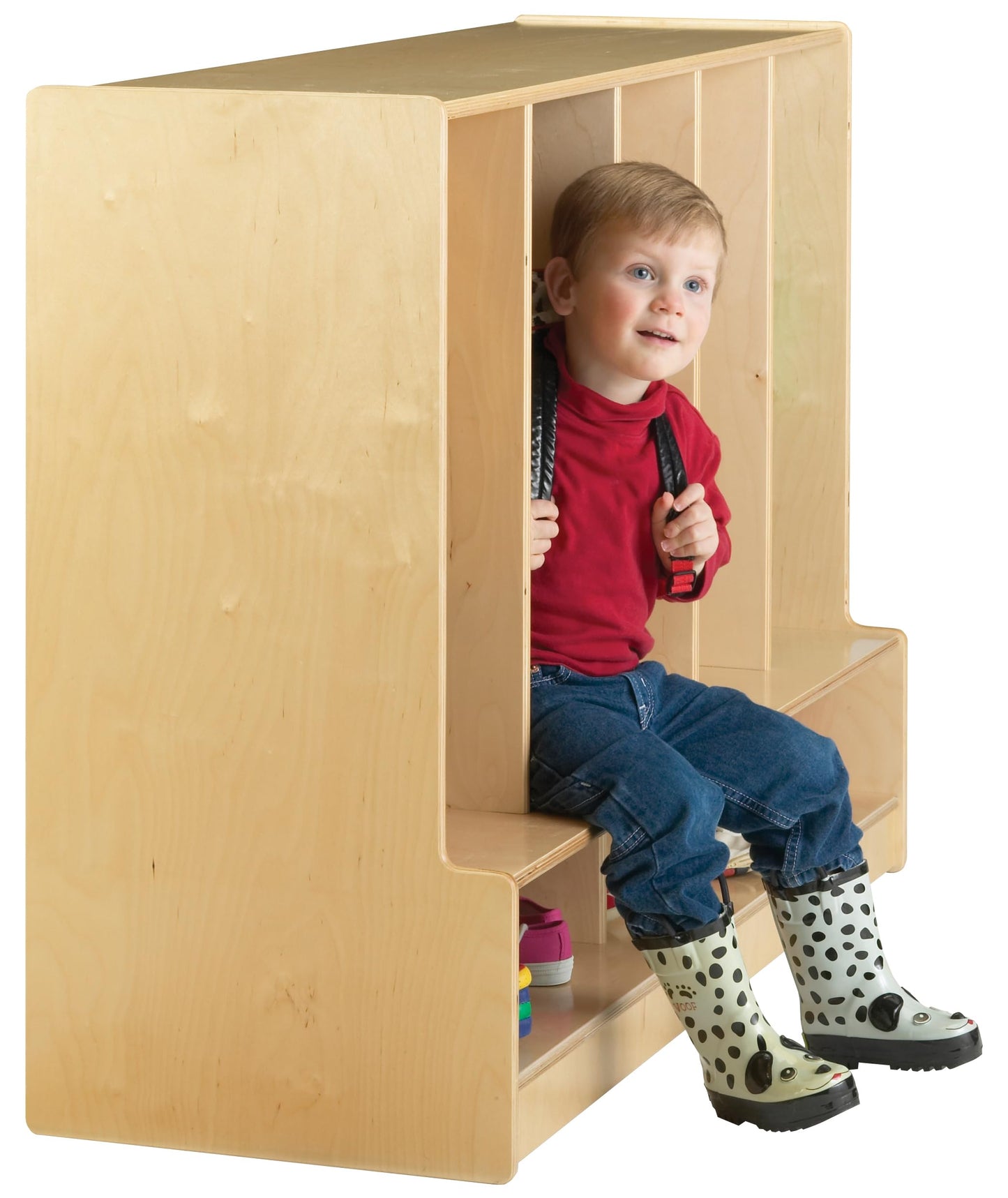 Jonti-Craft 6684JC Toddler 5 Section Coat Locker with Step, without Bins