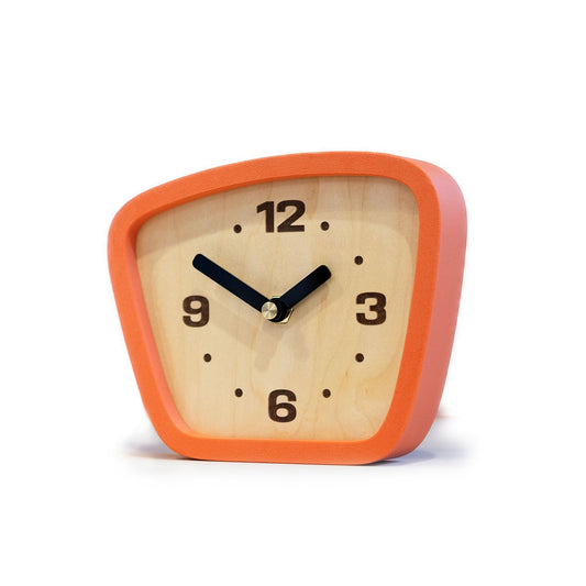 Little Top Creations Handcrafted Mid-Century Modern Clock – Silent Movement for Desk, Table & Mantel, No-Ticking Analog MCM Decor | Made in USA