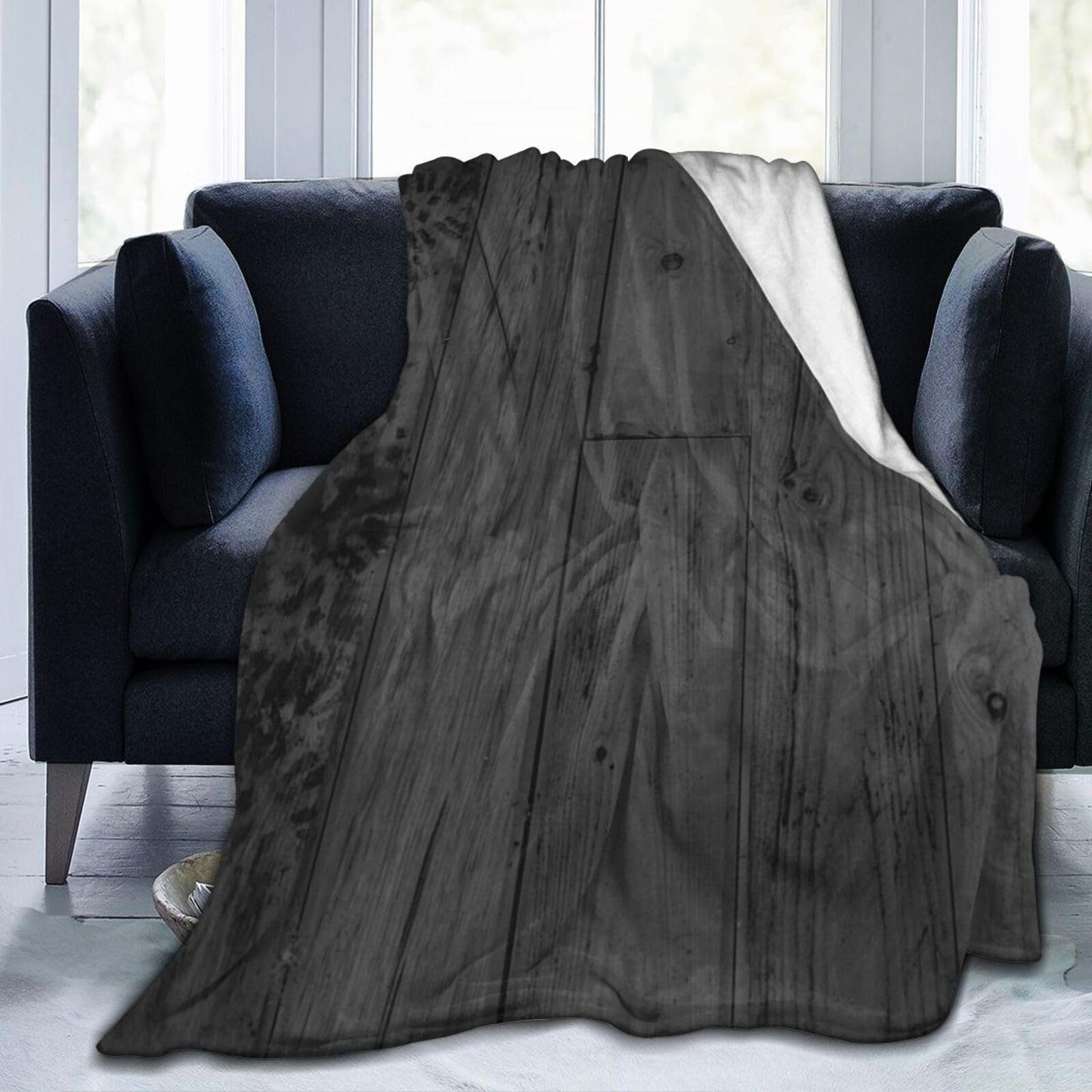 50"X40" Dark Wooden Floorboards Texture Soft Flannel Blanket - Lightweight and Quick Drying, Used for Home, Travel, Camping