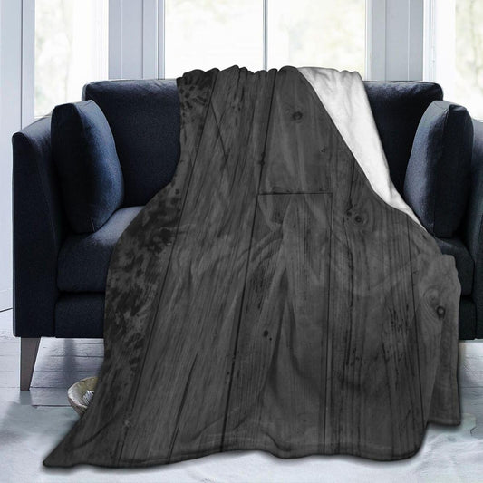 50"X40" Dark Wooden Floorboards Texture Soft Flannel Blanket - Lightweight and Quick Drying, Used for Home, Travel, Camping