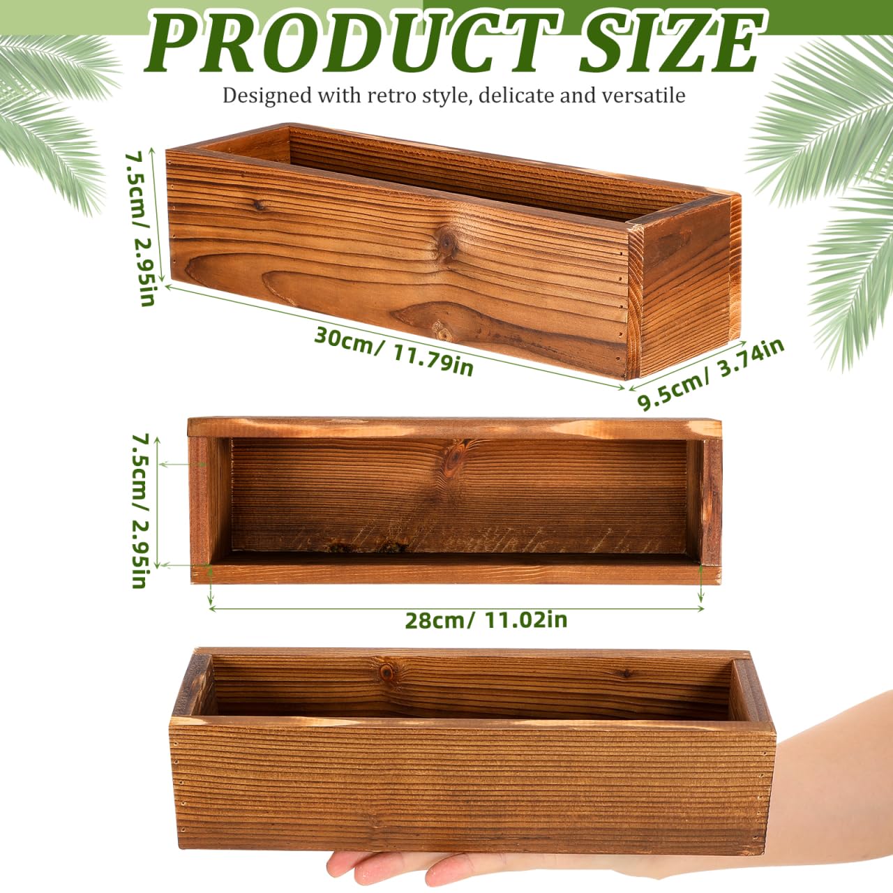 POPETPOP Outdoor Raised Garden Bed: Wooden Planter Box Wooden Raised Garden Bed - Rectangular Planter Outdoor for Patio, Balcony, Backyard, Centerpieces, Home, Wedding