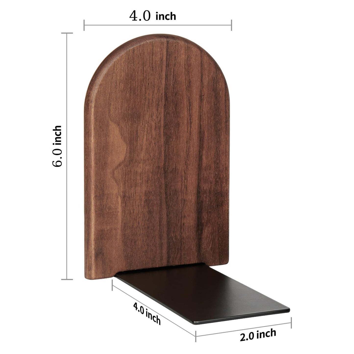 Book Ends,2 Pair Medium Bookends Wood Book Ends Universal Economy Bookend (2, Medium)