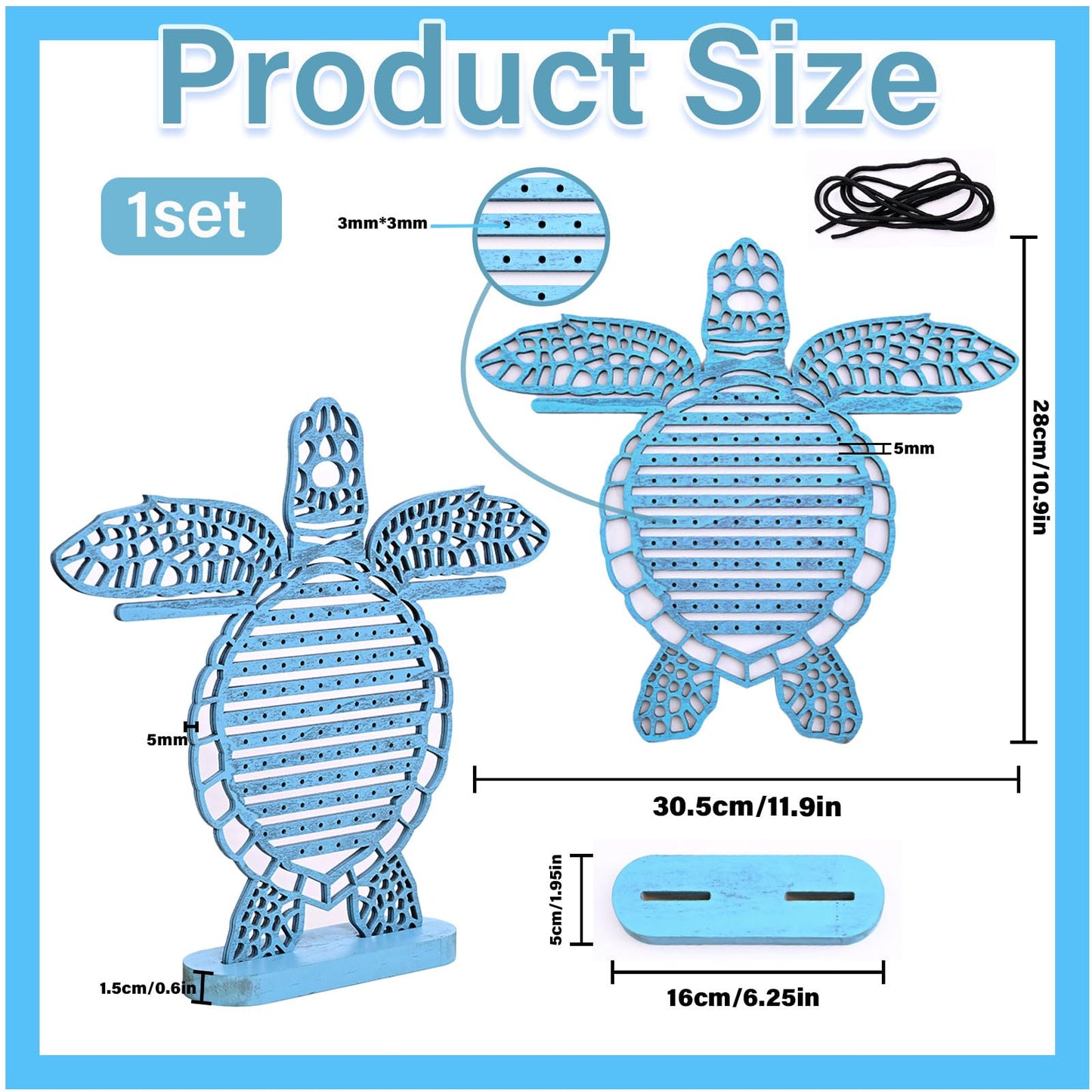 Tnstbiee Turtle Earring Holder Organizer Natural Wood Jewelry Stand for Women and Girls Wall Mount Display for Earrings Necklaces and Accessories 12 * 11 * 0.9in Versatile Design Ideas decoration