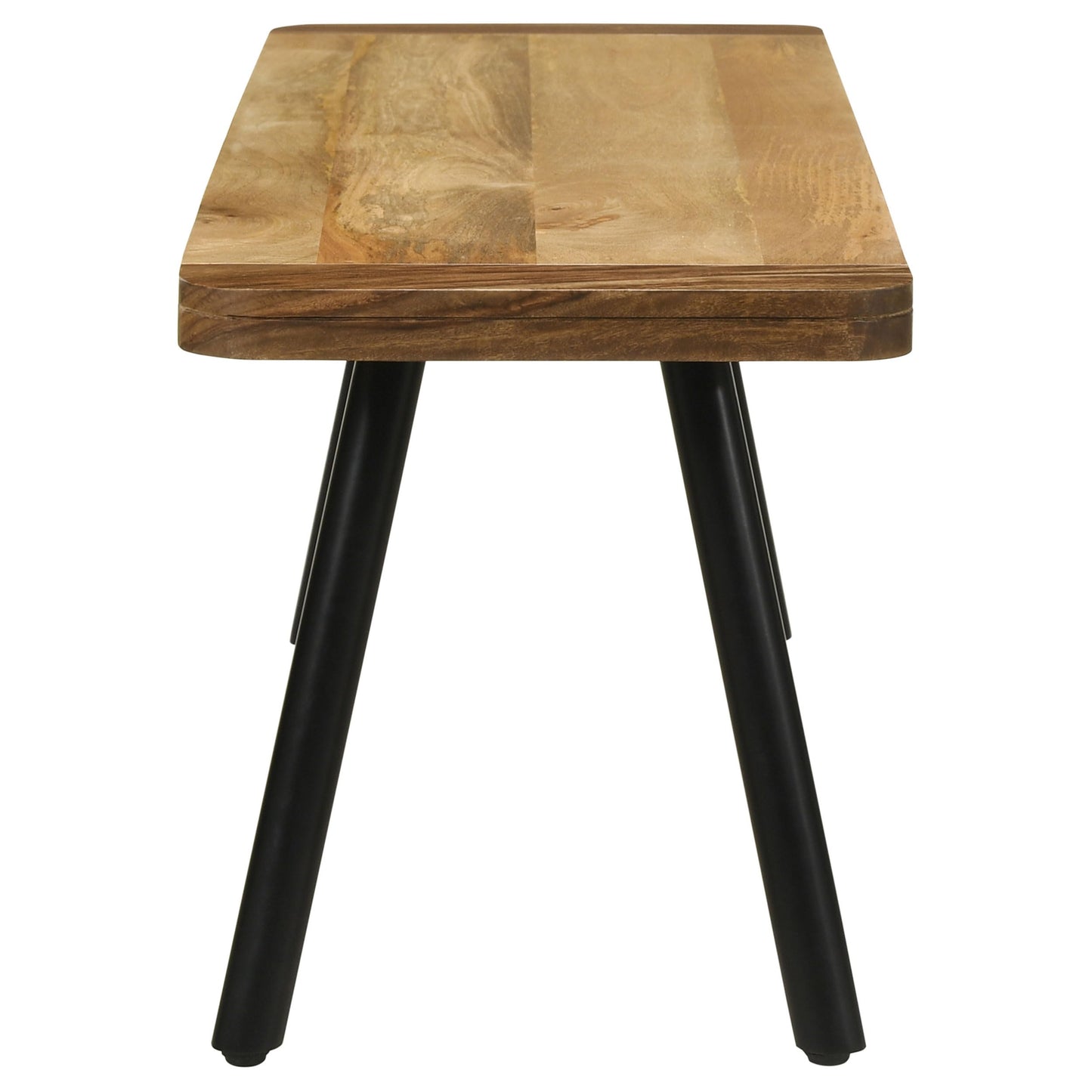 Coaster Home Furnishings - Maverick - 53-Inch Wood Dining Bench - Rustic Farmhouse Style with Mango & Sheesham Wood Top, Black Iron Legs - Dining Room, Kitchen - Natural Mango & Black - 123043