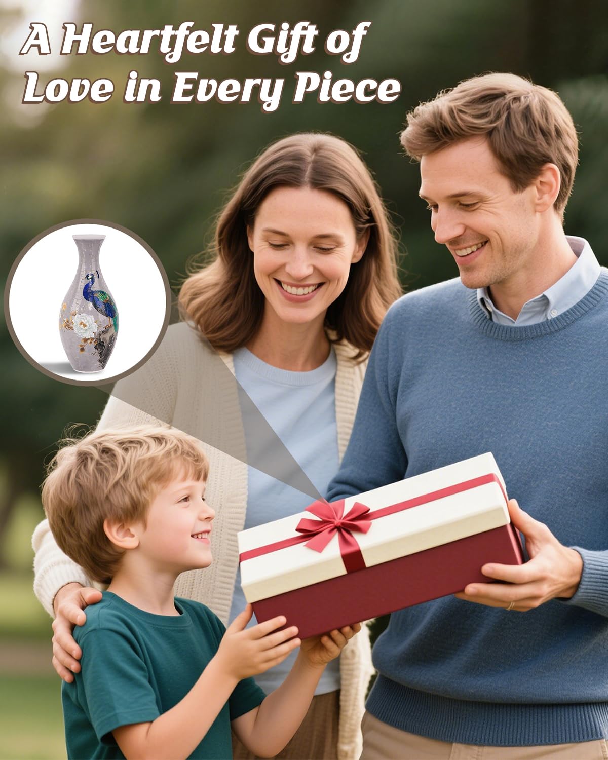 KAAYEE 3D Puzzle Vase, DIY Flower Vase Puzzle for Adults, Artistic Home Decor & Stress Relief Craft, Unique Gift for Birthday Housewarming (Peacock)
