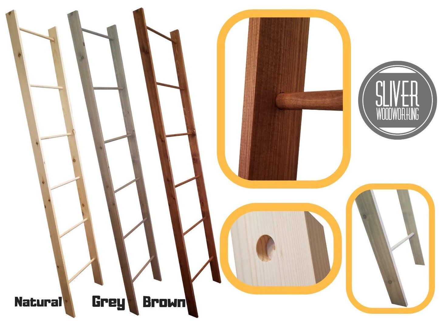 Decorative Blanket Ladder- 4FT 5FT 6FT 7FT and 8FT Quilt Ladder Rack