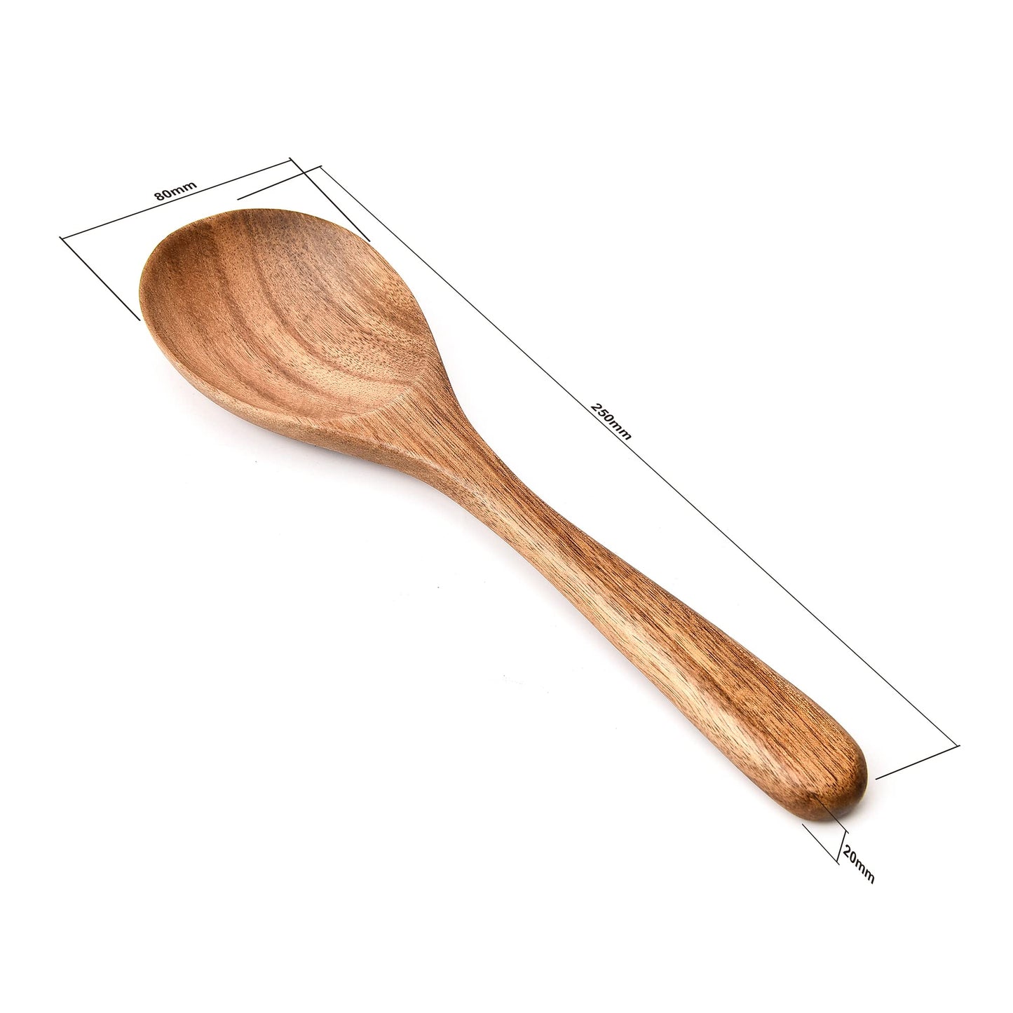 BILL.F Wooden Serving Bowl,12" Acacia Wood Large Salad Bowl Set with Salad Spoon and Fork for Fruits, Salads, Pasta