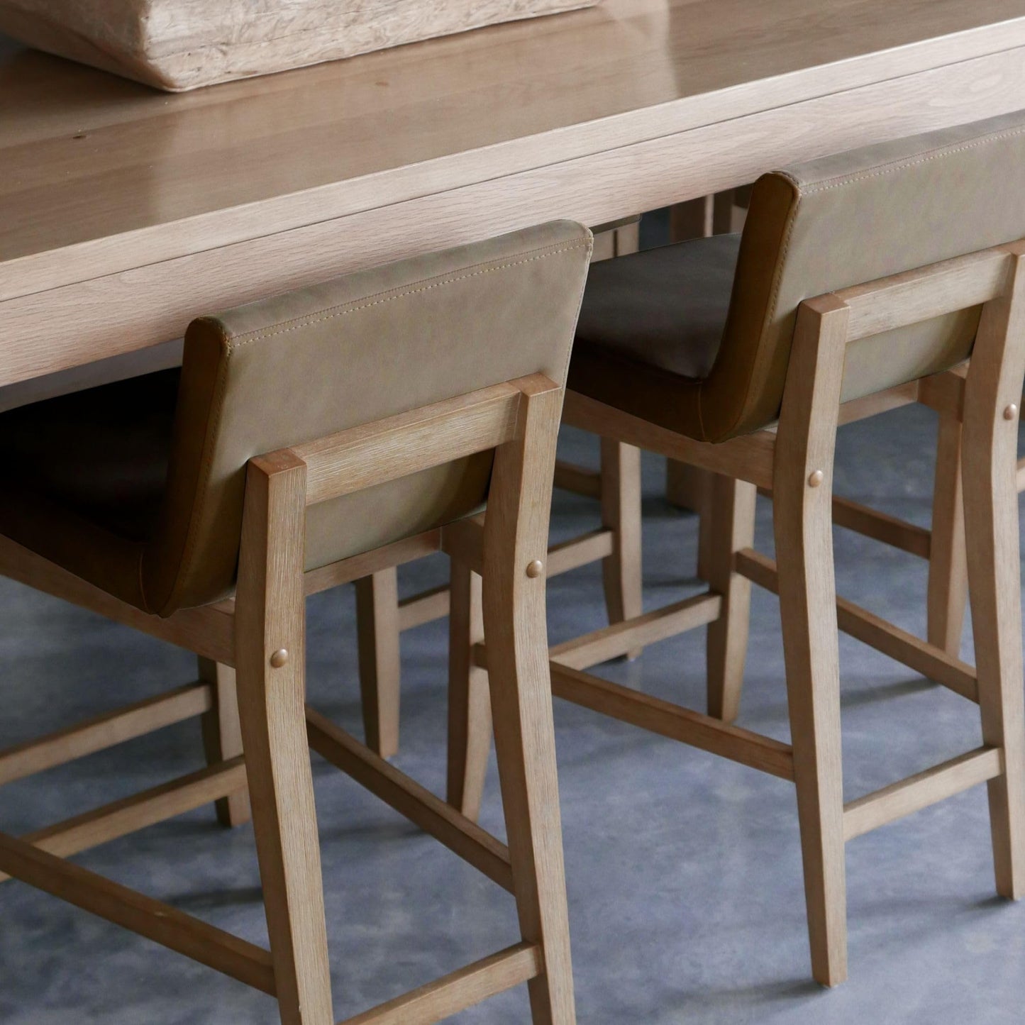Nathan James Gracie Modern Counter Height Bar Stool with Back, Counter Stool Upholstered Chair with PU Leather and Brushed Wooden Legs, Light Brown