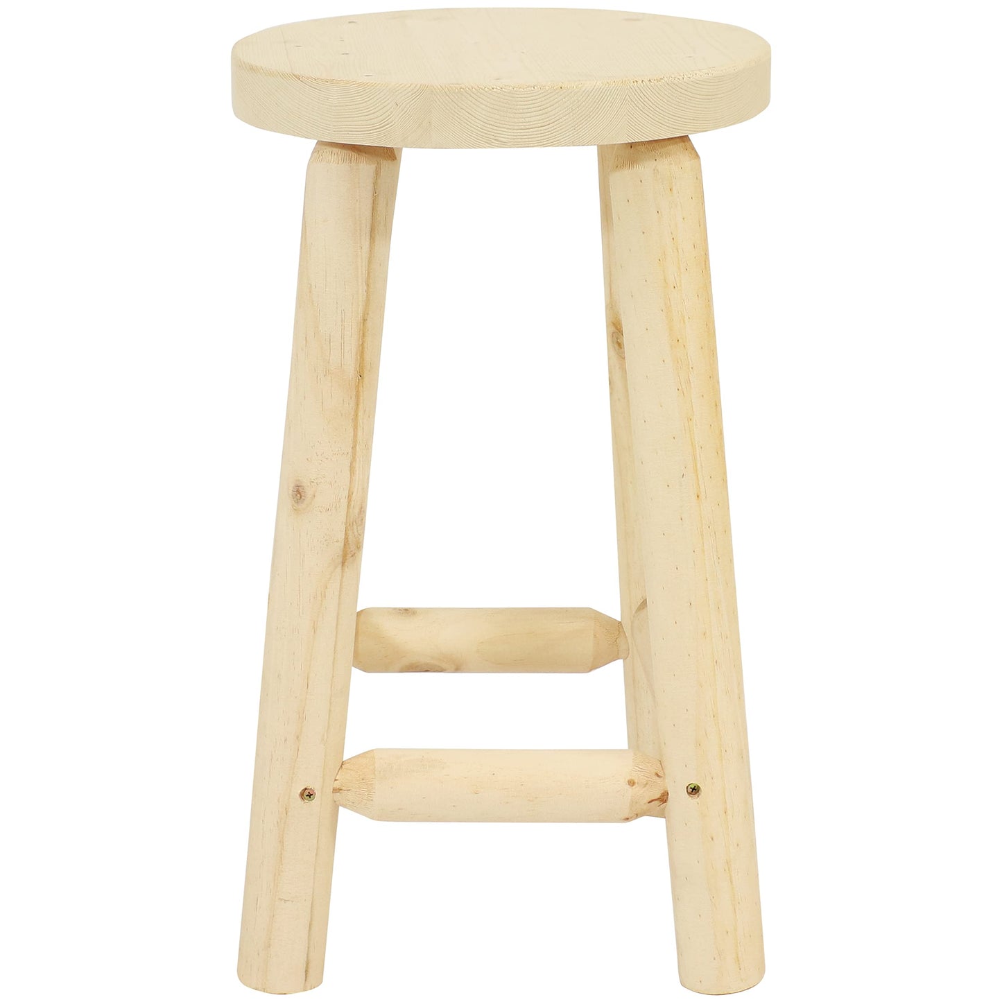 Sunnydaze 24-Inch Fir Wood Backless Counter-Height Stool - Unfinished