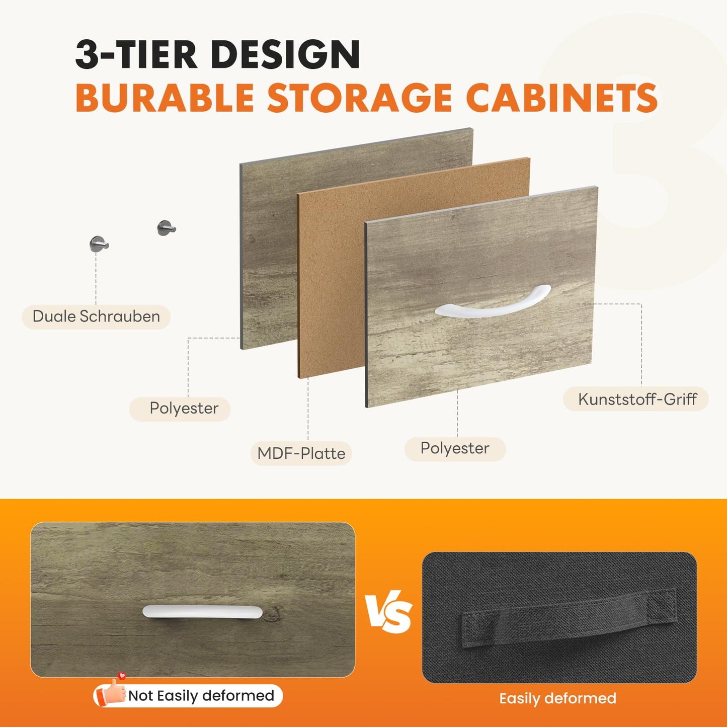 Sweetcrispy 8 Drawer Dresser for Bedroom, Large Fabric Storage Tower