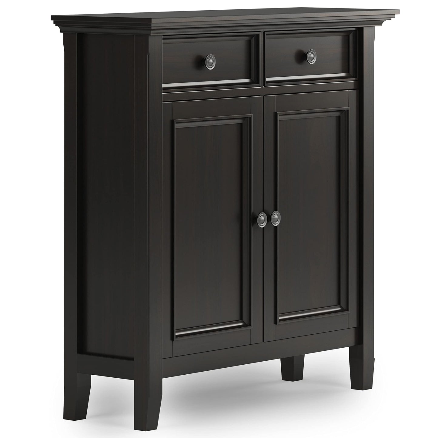 SIMPLIHOME Amherst Solid Wood 48 inch Wide Storage Bench that Seats 2 and 36 inch Wide Storage Cabinet in Hickory Brown for the Living Room, Entryway, and Family Room, Transitional Style
