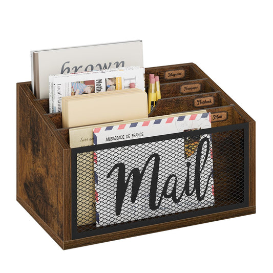 YINMIT Mail Organizer Countertop, Mail Holder, Mail Sorter for Desk, Desktop Mail Basket, Mail Organizer Wall Mounted, Office Desk Organizers and Accessories for File Paper Folder (4-Slot)