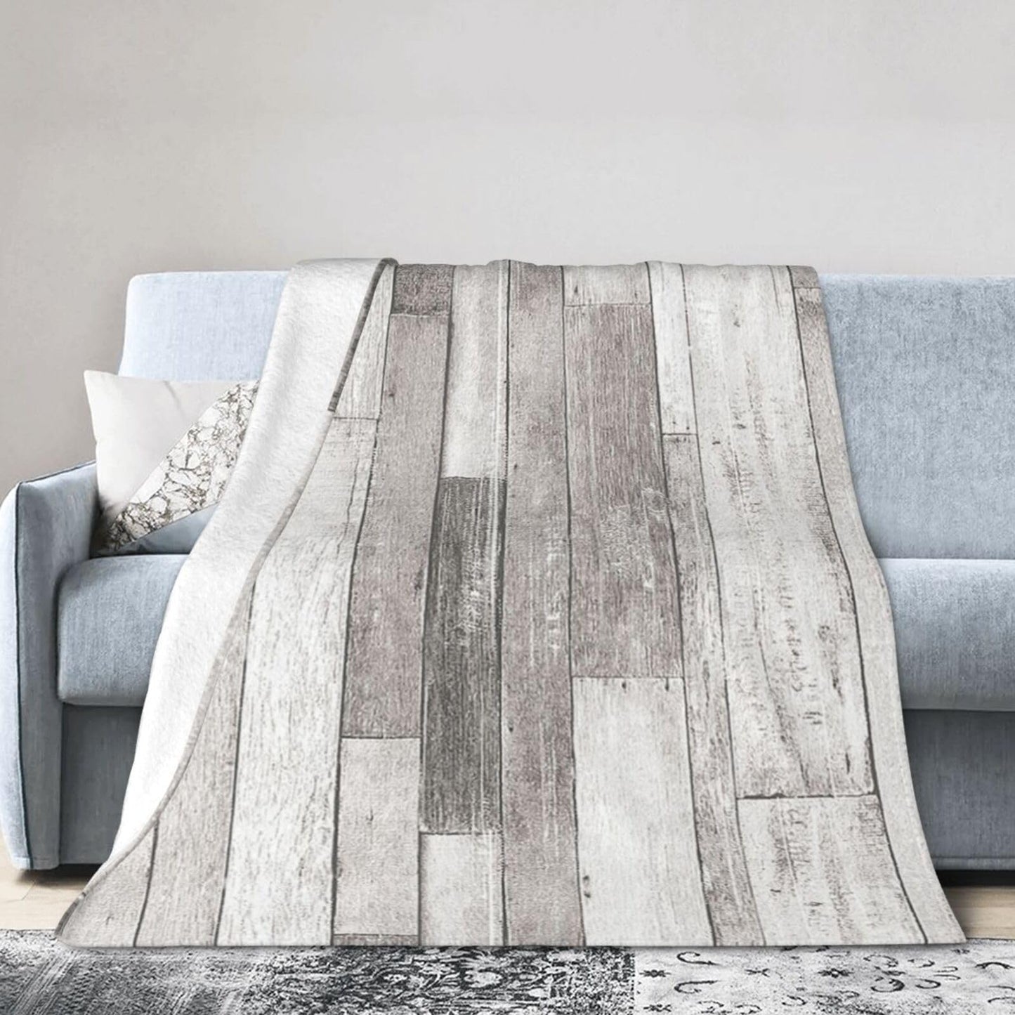 50"X40" Wooden Plank Texture Soft Flannel Blanket - Lightweight and Quick Drying, Used for Home, Travel, Camping
