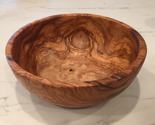 ORCHARD HARDWOODS 11" Artisan Olive Wood Serving Bowl/Centerpiece Unique decorative Wooden Bowl for Fruit, Salad, Snacks, Chips. In Small 6", Med 7", Lg 8", XL 11", XXL 12". (Extra Large 11 inch)