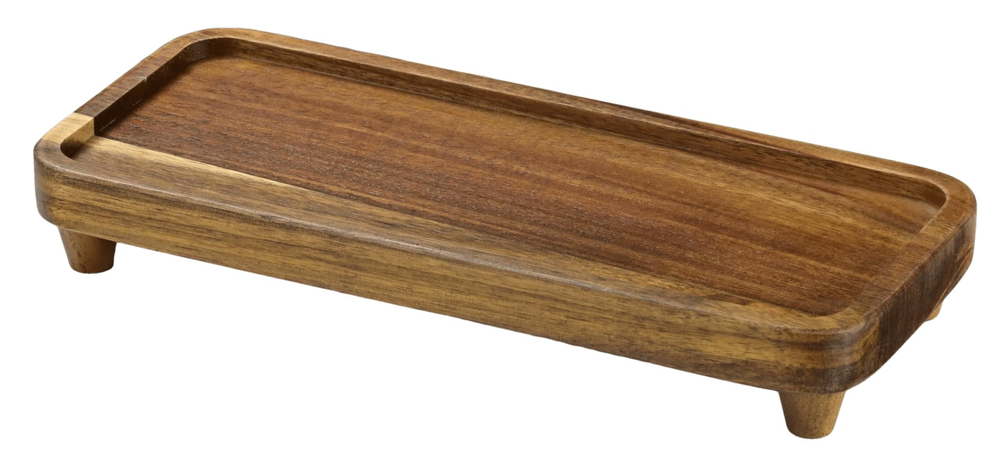 Janxin Bathroom Tray for Counter,Vanity Tray,Soap Dispenser Tray for Kitchen Sink, Kitchen and Home Decor (Acacia)