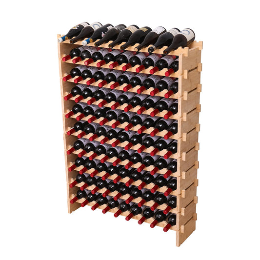 fcxagy 90 Bottle Bamboo Wine Rack Stackable Storage Freestanding Floor Wooden Modular fWine Rack Shelf