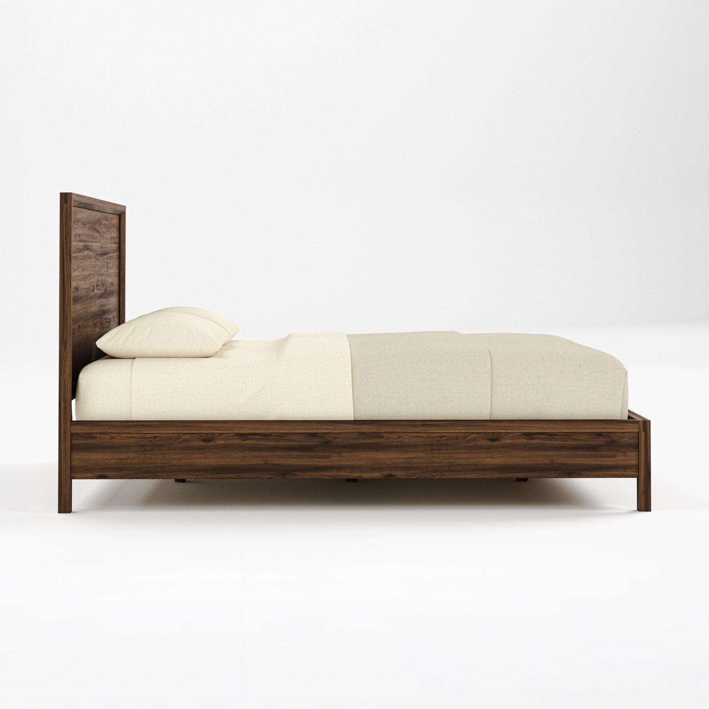 Stickley Saranac Bed, Queen Size, Solid Rustic Walnut, Sustainable Construction, Accommodates Standard Queen Mattress and Box Spring, 15in Footboard, Made in USA