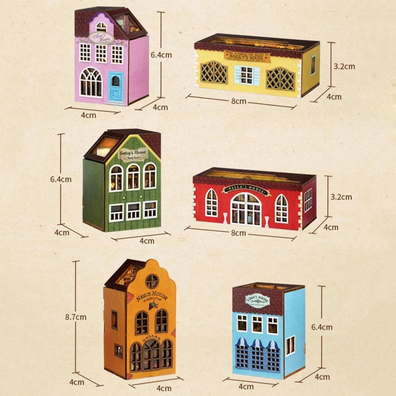 DIY Miniature House Kit, CUTEROOM Mini House Kit for Adult to Build, Wooden Dollhouse Making Kit with Furniture, Christmas Birthday Gifts