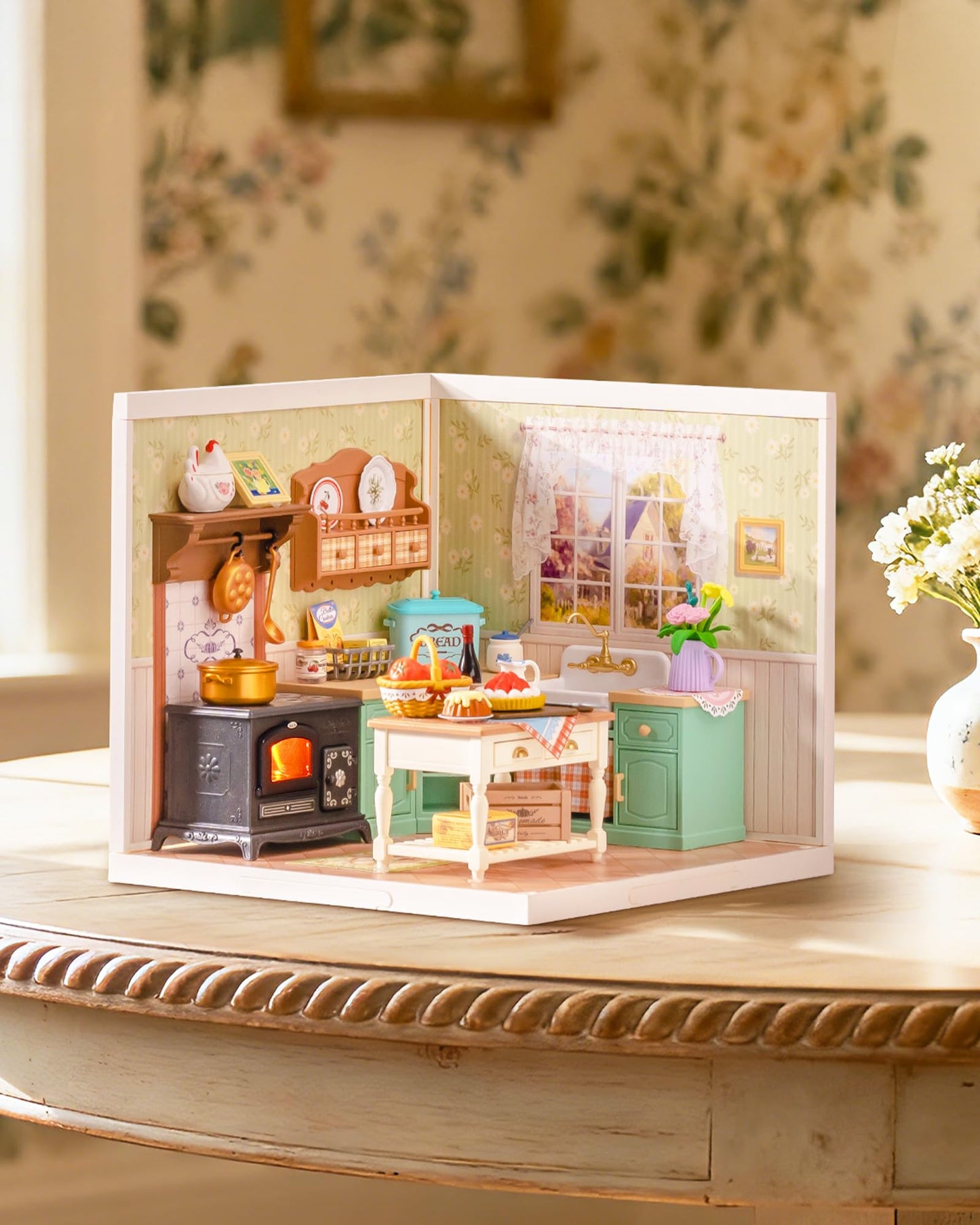 Rolife Super Creator Kits, Tiny House Building Blocks for Little Dolls, DIY Plastic Mini House Model Building Kits for Teens Aged 14+, DIY Crafts/Hobbies for Adult(Farmhouse Kitchen)