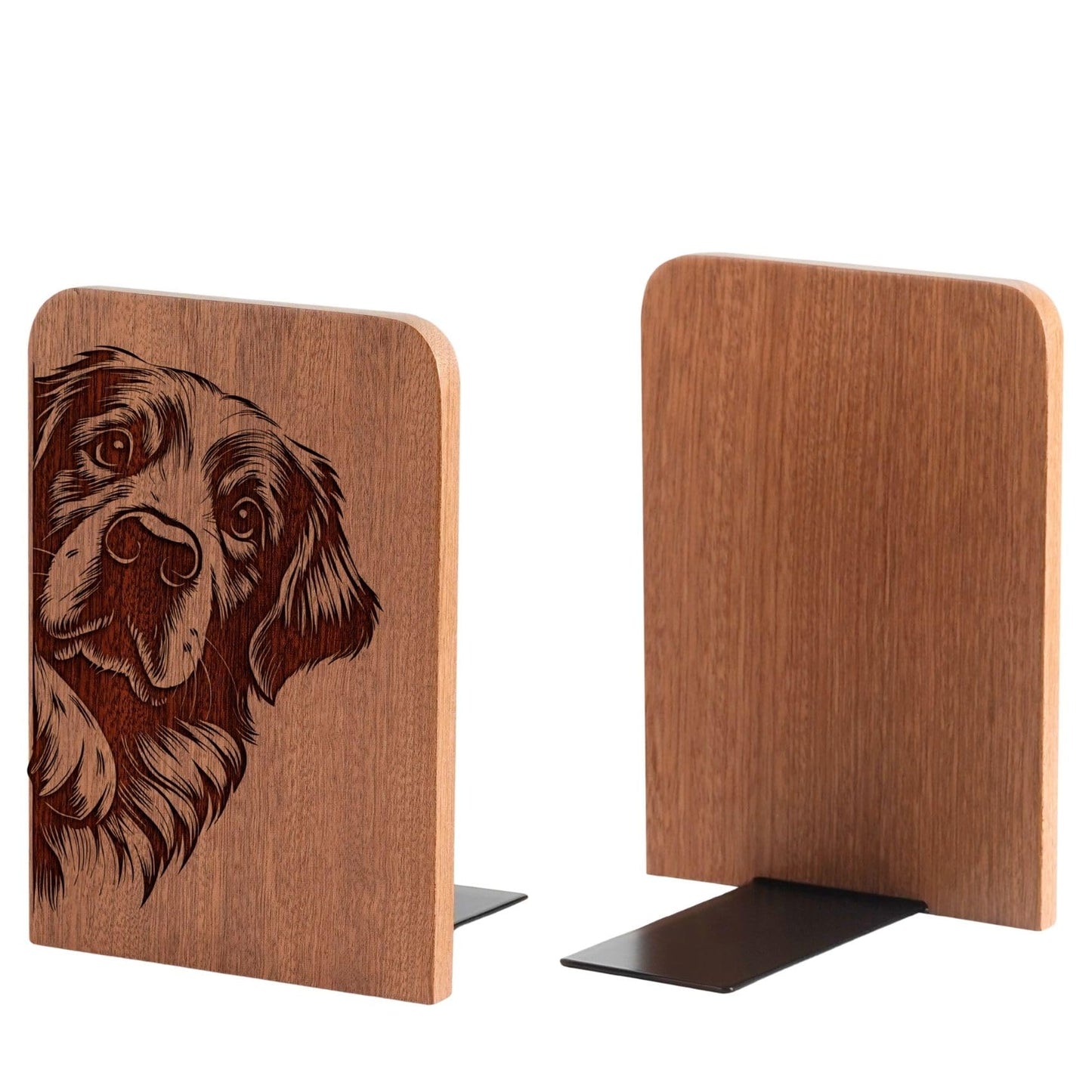 INNObeta Decorative Wooden Book Ends, Animal Bookends, Heavy Duty Bookends for Shelves Unique Design(1 Pair, 4.72x6.69 Inches) - GRPeek