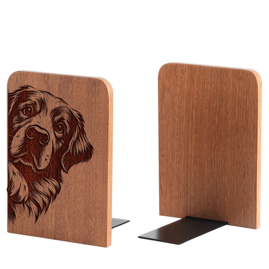INNObeta Decorative Wooden Book Ends, Animal Bookends, Heavy Duty Bookends for Shelves Unique Design(1 Pair, 4.72x6.69 Inches) - GRPeek