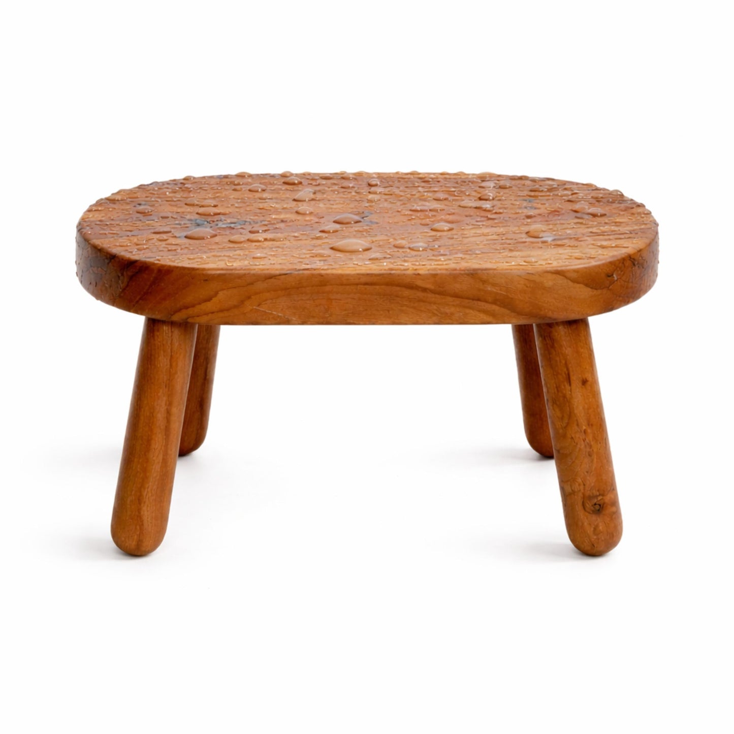 Teak Step Stool Heavy Duty Wooden Stepping Stools for Adults Kids with 4 Legs,Bed Steps for High Beds