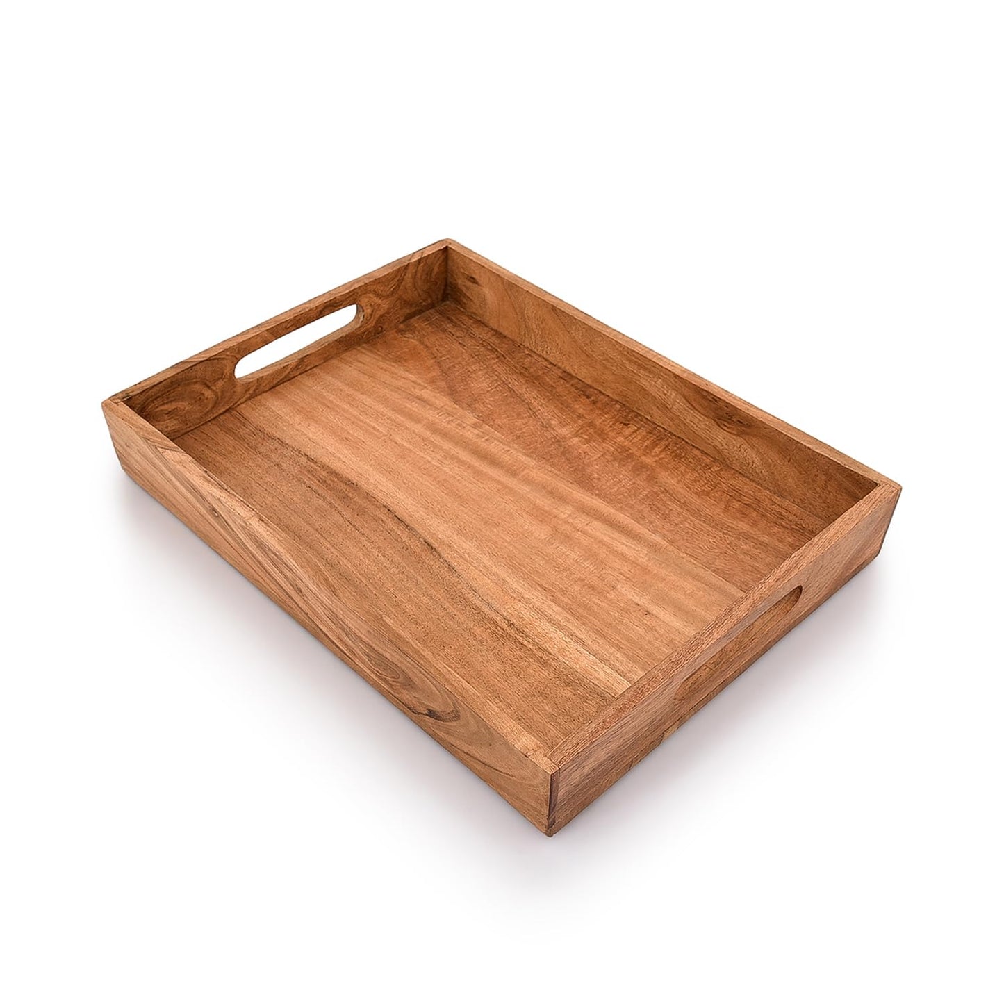 Kaizen Casa |Wooden Rectangular Serving Tray, Wood Plate, Tea/Drink Platter, Dinner Serving Tray, Snack Tray |Size_16" x 12" x 2” |Home Restaurants Coffee, Food, Breakfast, Dinner Décor