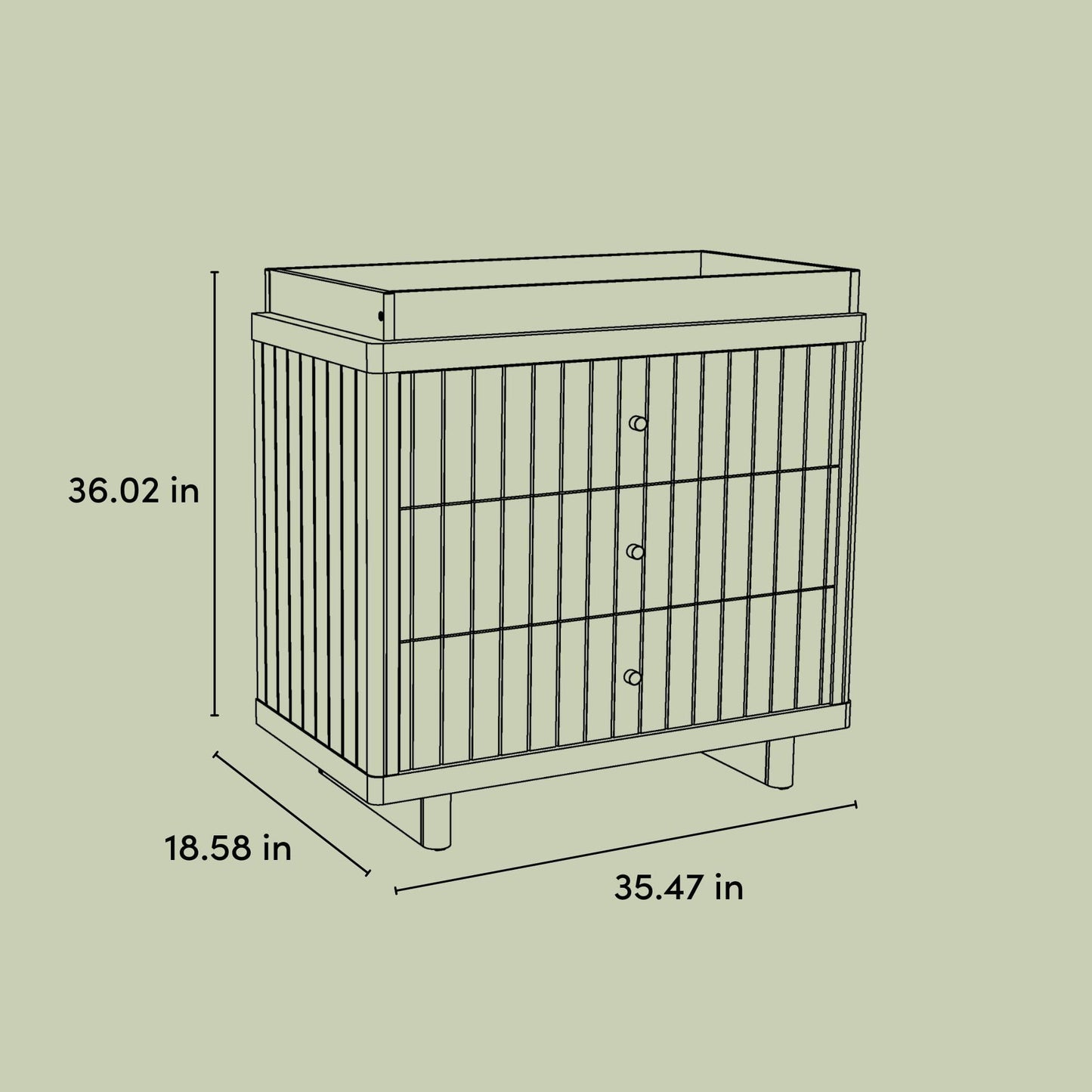 Storkcraft Kyoto 3 Drawer Chest with Topper (Black) - GREENGUARD Gold Certified, Nursery & Kids' Bedroom Wood Chest, Interlocking Drawer System, and Easy Assembly with Pre-Installed Tracks