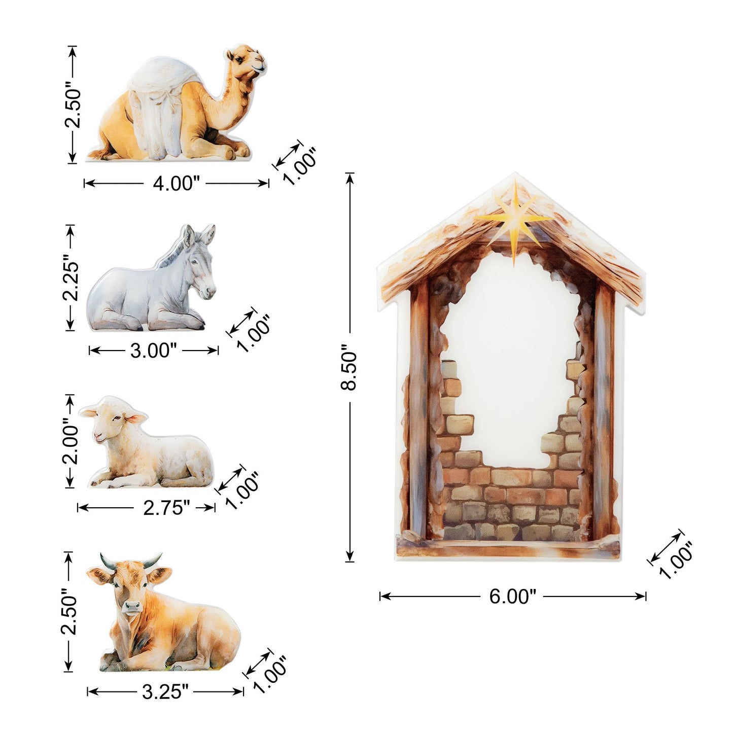 Glitzhome Nativity Scene Set Indoor 8.5",13 Pieces Wooden & Epoxy Resin Nativity Sets & Figures Tabletop Scenes, Nativity Figurines Set for Christmas Indoor Decor with Arch Christian Holy Family