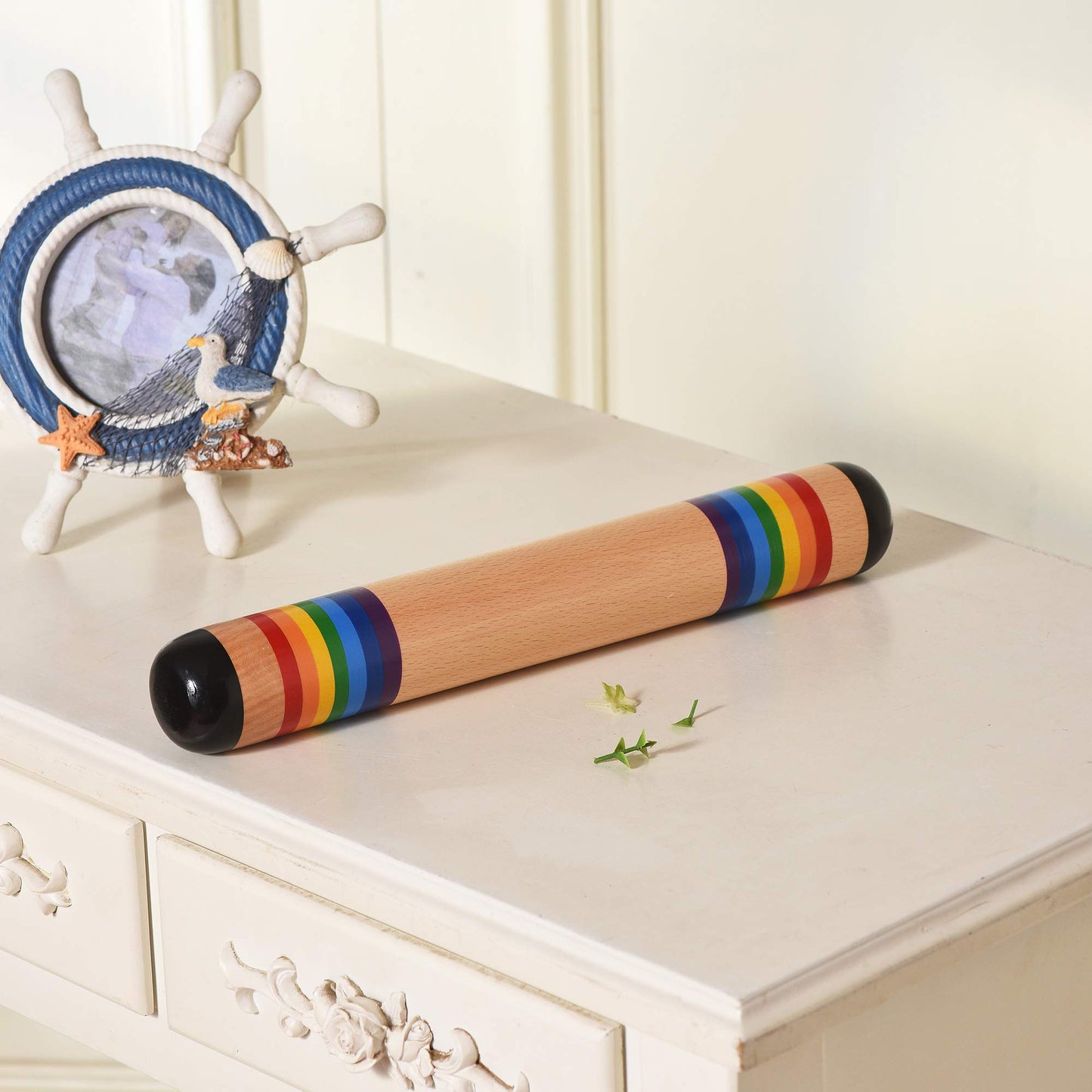 TDOCK 13.8 Inch Rain Stick, Wooden Rain Maker Rattle Shaker Rainfall Tube, Musical Sensory Auditory Development Instrument for Babies, Toddlers and Kids